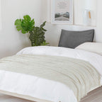 BOURINA Beige Throw Blanket 60x80 Inch Boho Knitted Soft Throw Sofa Blanket
