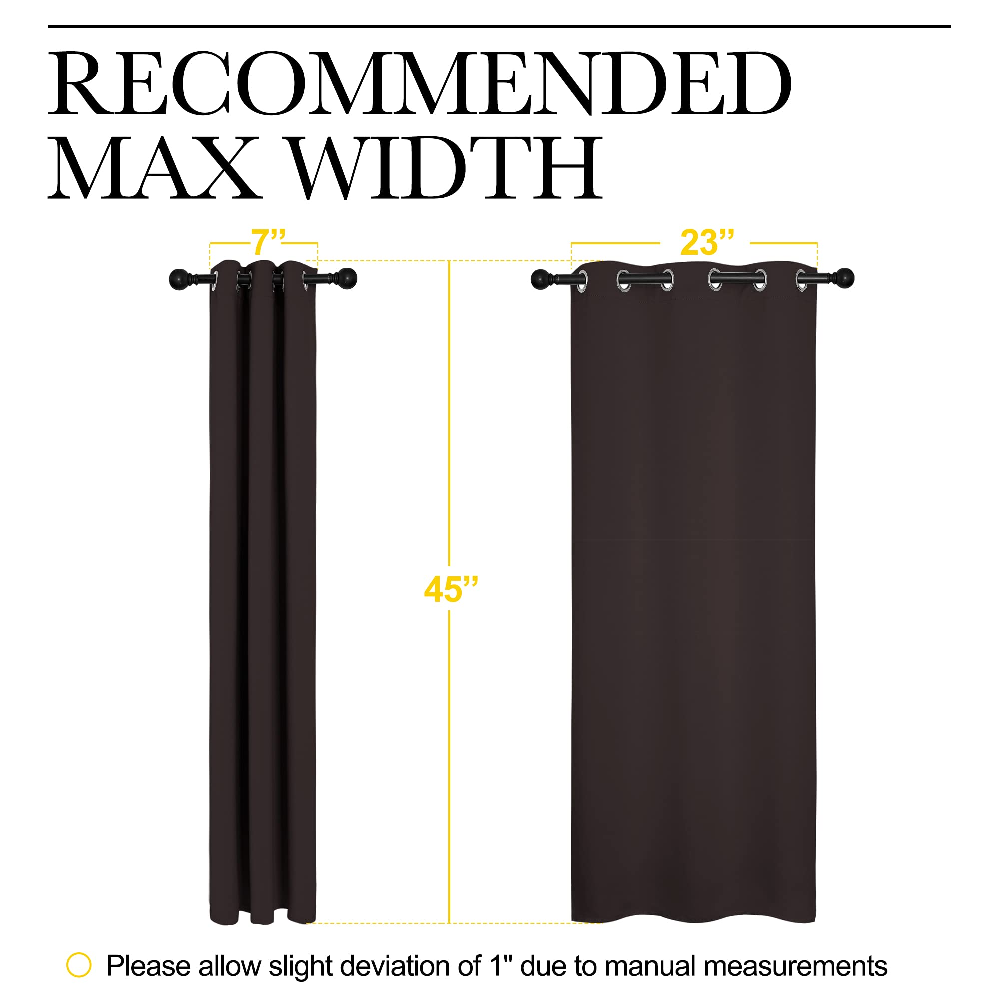NICETOWN Blackout Curtain Panels for Bedroom Window, Triple Weave Microfiber Energy Saving Thermal Insulated Solid Grommet Blackout Draperies and Drapes (1 Pair, 29 inch by 45 inch, Toffee Brown)
