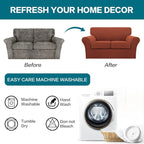 Turquoize 3 Piece Sofa Covers for 2 Cushion Couch Sofa Slipcover Soft Couch Cover for Dogs-Washable Sofa Furniture Covers with 2 Individual Cushion Covers, Thick Jacquard Fabric (Loveseat, Rust)