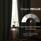 MIULEE Sage Green Blackout Bedroom Curtains Drapes 90 Inch Long 52"x90"