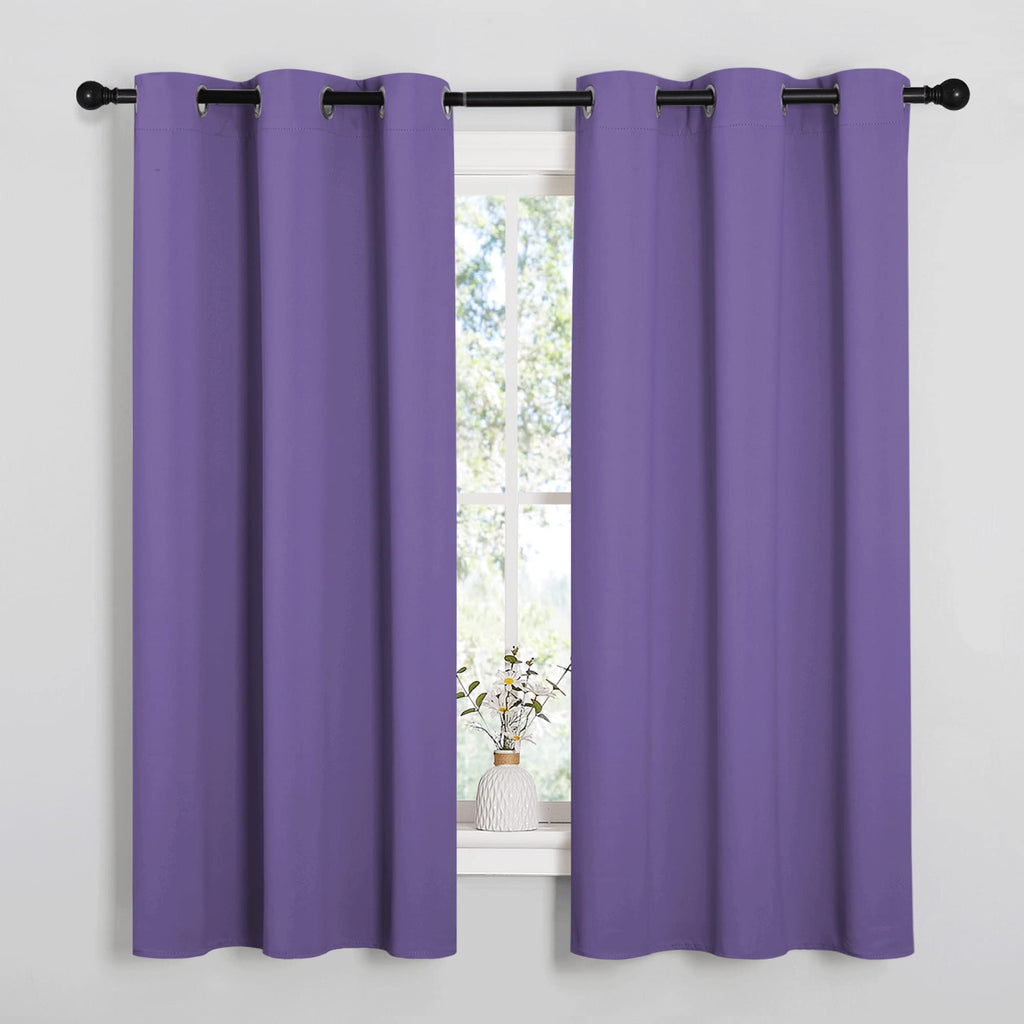 NICETOWN Room Darkening Curtains for Kitchen, Lilac Purple, Set of 2, 42 inches Wide by 50 inches Long, Window Treatment Thermal Insulated Solid Grommet Room Darkening Curtains/Drapes for Bedroom