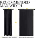 NICETOWN Black Blackout Curtain Blinds - Solid Thermal Insulated Window Treatment Blackout Drapes for Bedroom (2 Panels, 62 inches Wide by 84 inches Long)