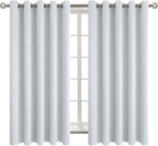 BGment Room Darkening Curtains 63 Inches Long - Grommet Thermal Insulated Drapes Window Treatment Curtains for Bedroom, 2 Panels, 70 x 63 Inch, Greyish White