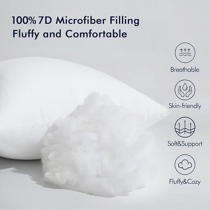 MIULEE Throw Pillow Insert Premium Pillow Stuffer Sham Square for Decorative Cushion Bed Couch Sofa 24x24 Inch