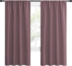 NICETOWN Dry Rose Blackout Curtains for Living Room - Triple Weave Home Decoration Thermal Insulated Solid Rod Pocket Blackout Drapes for Bedroom(Set of 2, 42 x 72 Inch)