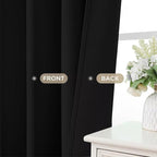 Joydeco Blackout Curtains 95 Inches Long 2 Panels Set, Thermal Insulated Long Curtains& Drapes 2 Burg, Room Darkening Drapes for Bedroom Living Room (Black, W37 x L95 Inch)