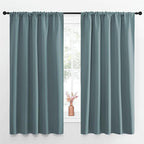 NICETOWN Greyish Blue Blackout Curtains Panels for Window, Thermal Insulated Rod Pocket Blackout Drapes/Draperies for Living Room (2 Panels, W52 x L63 inches)
