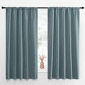 NICETOWN Greyish Blue Blackout Curtains Panels for Window, Thermal Insulated Rod Pocket Blackout Drapes/Draperies for Living Room (2 Panels, W52 x L63 inches)