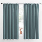 NICETOWN Greyish Blue Blackout Curtains Panels for Window, Thermal Insulated Rod Pocket Blackout Drapes/Draperies for Living Room (2 Panels, W52 x L63 inches)