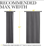 NICETOWN Blackout Curtains 84 for Office - 3 Pass Microfiber Noise Reducing Thermal Insulated Solid Rod Pocket Blackout Window Panels/Drapes (2 Panels, 42 x 84 Inch, Gray)