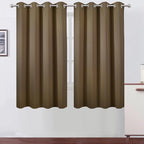 LEMOMO Brown Blackout Curtains 66 x 63 Inch Length/Set of 2 Curtain Panels/Thermal Insulated Room Darkening Blackout Curtains for Bedroom