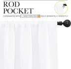 NICETOWN Kitchen Curtains, Short Home Decoration Curtains & Drapes, Small Window Draperies for Dining Room, Cupboard (White, 34 in x 54 in (W x L), Set of 2)