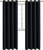 BGment Blackout Curtains for Living Room - Grommet Thermal Insulated Room Darkening Curtains for Bedroom, 2 Panels of 52 x 95 Inch, Black