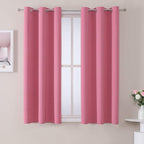 ChrisDowa Grommet Room Darkening Curtains for Bedroom and Living Room - 2 Panels Set Thermal Insulated Blackout Curtains (Pink, 38W x 45L)