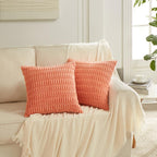 Fancy Homi 4 Packs Decorative Throw Pillow Covers for Living Room Couch Bed, Modern Farmhouse Boho Home Décor Accent Cushion Case, 24" x 24", Coral