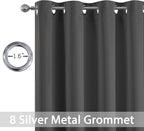 Yakamok Room Darkening Curtains 52x84 inch Length Charcoal Grey-Living Room