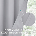BGment Room Darkening Curtains 72 Inches Long - Grommet Thermal Insulated Drapes Window Treatment Curtains for Bedroom, 2 Panels, 42 x 72 Inch, Light Grey