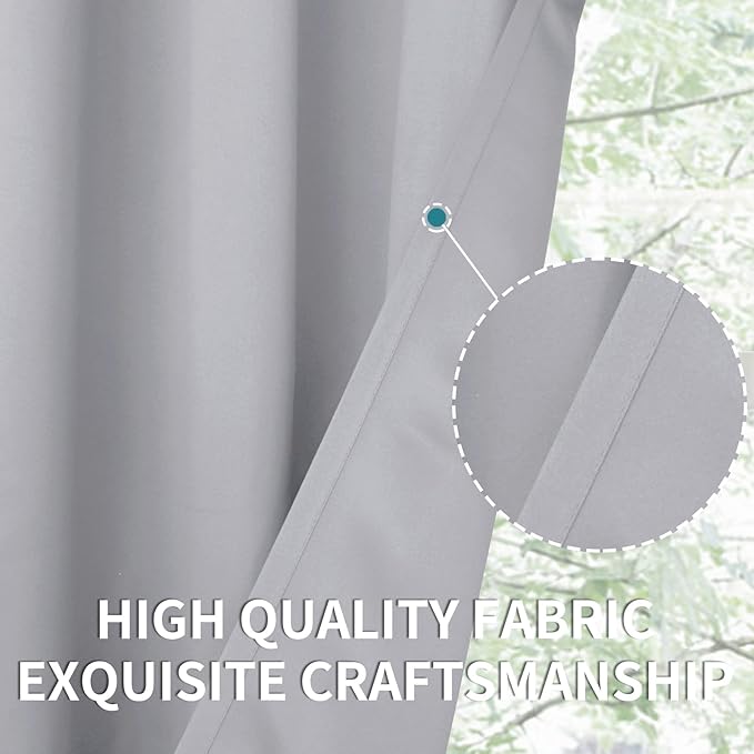 BGment Short Curtains for Small Window 45 Inch Long - Light Grey 2 Panels