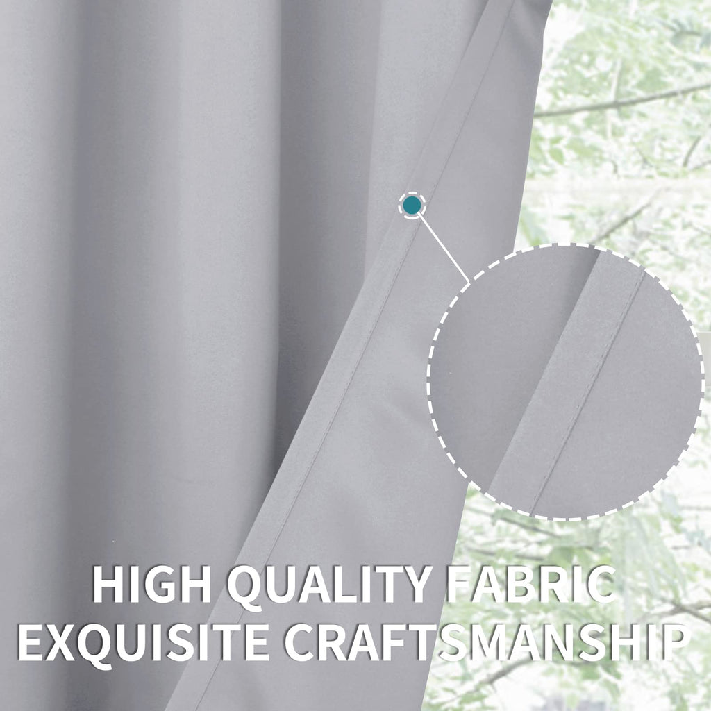 BGment Room Darkening Curtains 72 Inches Long - Grommet Thermal Insulated Drapes Window Treatment Curtains for Bedroom, 2 Panels, 42 x 72 Inch, Light Grey