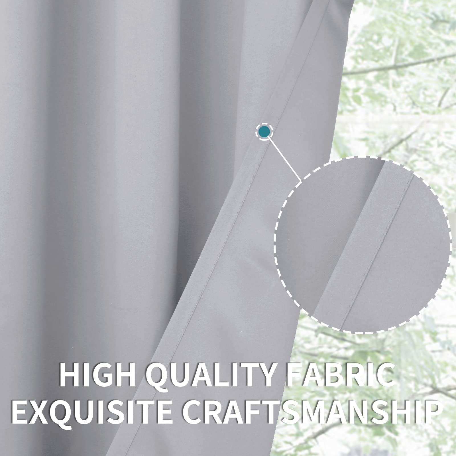 BGment Room Darkening Curtains 72 Inches Long - Grommet Thermal Insulated Drapes Window Treatment Curtains for Bedroom, 2 Panels, 42 x 72 Inch, Light Grey