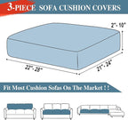 Couch Cushion Covers Seat Cushion Cover Stretch Couch Cover Separate Sectional Sofa Slipcovers Furniture Protector(3 Pieces for Seat or Sofa Backrest, Blue)