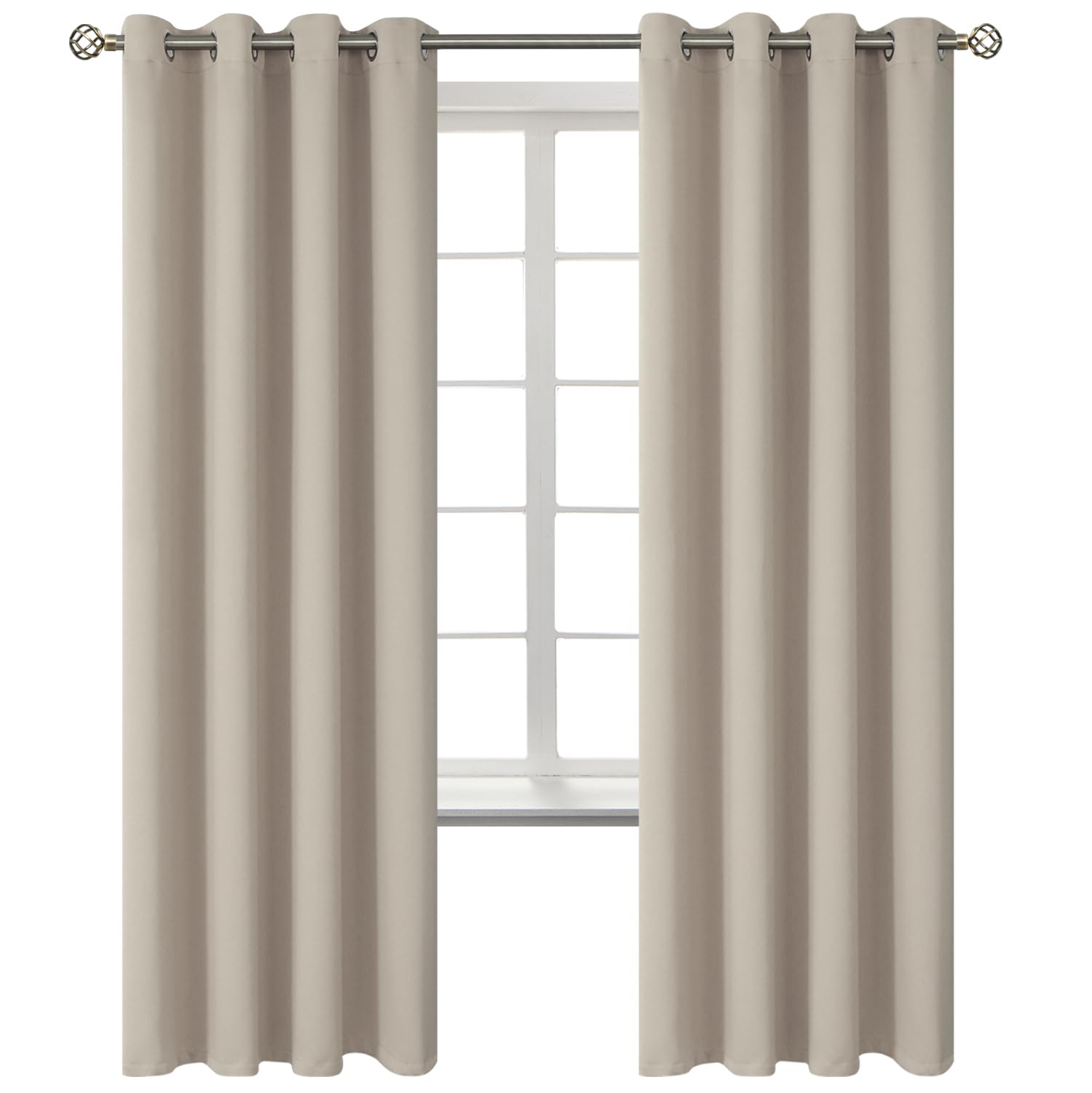 BGment Room Darkening Curtains 72 Inches Long - Grommet Thermal Insulated Drapes Window Treatment Curtains for Bedroom, 2 Panels, 52 x 72 Inch, Camel