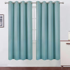 LEMOMO Blackout Curtains 66 x 72 Inch Long Stone Blue Curtains Set of 2 Panels Room Darkening Curtains for Bedroom and Living Room