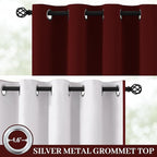 Yakamok 100% Blackout Curtain Panels 84 inches Cold and Light Blocking Drapes for Nursery, 2 Thick Layers Thermal Insulated Draperies (2 Pieces, 50 inch Width, Burgundy Red/White Backing)