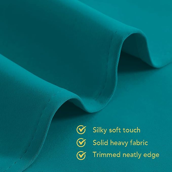 NICETOWN ROM Darkening Curtains 45 inch Length 2 Panels, Thermal Insulated Grommet Blackout Curtains for Modern Casual Elegant Bedroom Kids Room Theme Decoration (Peacock Teal, 2 Pieces, W42)