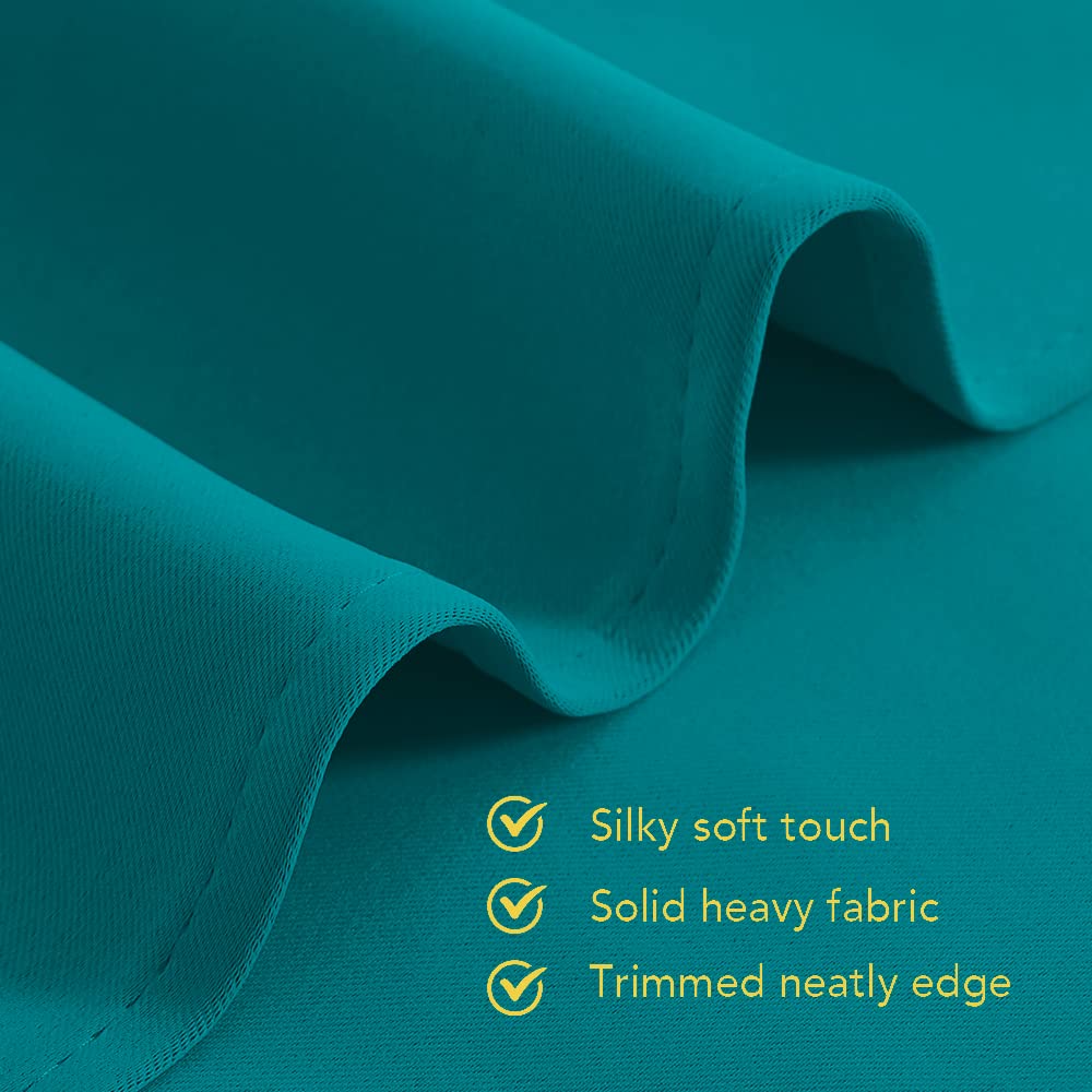 NICETOWN Room Darkening Curtains 60 inch Length 2 Panels, Peacock Teal, 2 Pieces, W42, Thermal Insulated Grommet Blackout Curtains for Modern Casual Elegant Bedroom Kids Room Theme Decoration