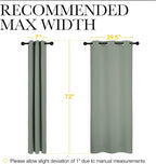 NICETOWN Bedroom Curtain Panels Blackout Draperies, Thermal Insulated Solid Grommet Blackout Curtains/Drapes (Greyish Green, 1 Pair, 34 by 72-inch)
