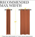 NICETOWN Bedroom Blackout Curtains 68 inches Long, Privacy and Thermal Insulated Blackout Drapes for Windows (Burnt Orange, 1 Pair, 42 x 68 inches)