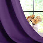 NICETOWN Bedroom Curtains Blackout Drapery Panels, 2 Panels, 70 x 108 inches, Royal Purple, Three Pass Microfiber Thermal Insulated Solid Ring Top Blackout Window Curtains/Drapes