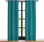 NICETOWN Room Darkening Curtains 80 inch Length 2 Panels, Peacock Teal, 2 Pieces, W34, Thermal Insulated Grommet Blackout Curtains for Modern Casual Elegant Bedroom Kids Room Theme Decoration