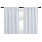 NICETOWN Greyish White Window Curtain Panels - Thermal Insulated Rod Pocket Room Darkening Curtain Sets for Bedroom (Platinum - Greyish White, 2 Panels, 42 in x 36 in (W x L))