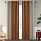 SimpleHome Ombre Burnt Orange to Grey White Curtains for Living Room 52x84L