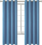 BGment Blackout Curtains for Bedroom - Grommet Thermal Insulated Room Darkening Curtains for Living Room, Set of 2 Panels (52 x 72 Inch, Faded Denim)