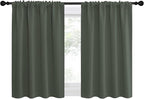 NICETOWN Bedroom Curtains Blackout Draperies - All Season Thermal Insulated Solid Rod Pocket Top Blackout Curtains/Drapes for Kid's Room (Dark Mallard, 1 Pair, 29 x 30 Inch)