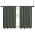 NICETOWN Bedroom Curtains Blackout Draperies - All Season Thermal Insulated Solid Rod Pocket Top Blackout Curtains/Drapes for Kid's Room (Dark Mallard, 1 Pair, 29 x 50Inch)