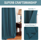 H.VERSAILTEX Blackout Curtain for Living Room Thermal Insulated Window Treatment Curtain Extra Long 63 inch Length Energy Saving Solid Grommet Top Blackout Drape, One Panel, Dark Teal, 52" W x 63" L