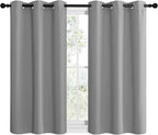 NICETOWN Silver Grey Blackout Curtain Panels for Bedroom, Thermal Insulated Grommet Top Blackout Draperies and Drapes for Basement (2 Panels, W42 x L40-inch)