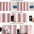 MIULEE Light Pink Back Tab Blackout Curtains 52x84 Inch Length 2 Panels Set