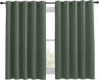 NICETOWN Thermal Insulated Dark Mallard Blackout Curtains for Bedroom, Window Treatment Solid Grommet Room Darkening Drape Panels for Bedroom (Set of 2, 70 by 63 inches Long)