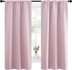 NICETOWN Bedroom Curtains, Room Darkening Draperies Window Curtain Panels, Thermal Insulated Room Darkening Curtains (Lavender Pink, 2 Panels, W34 x L63)