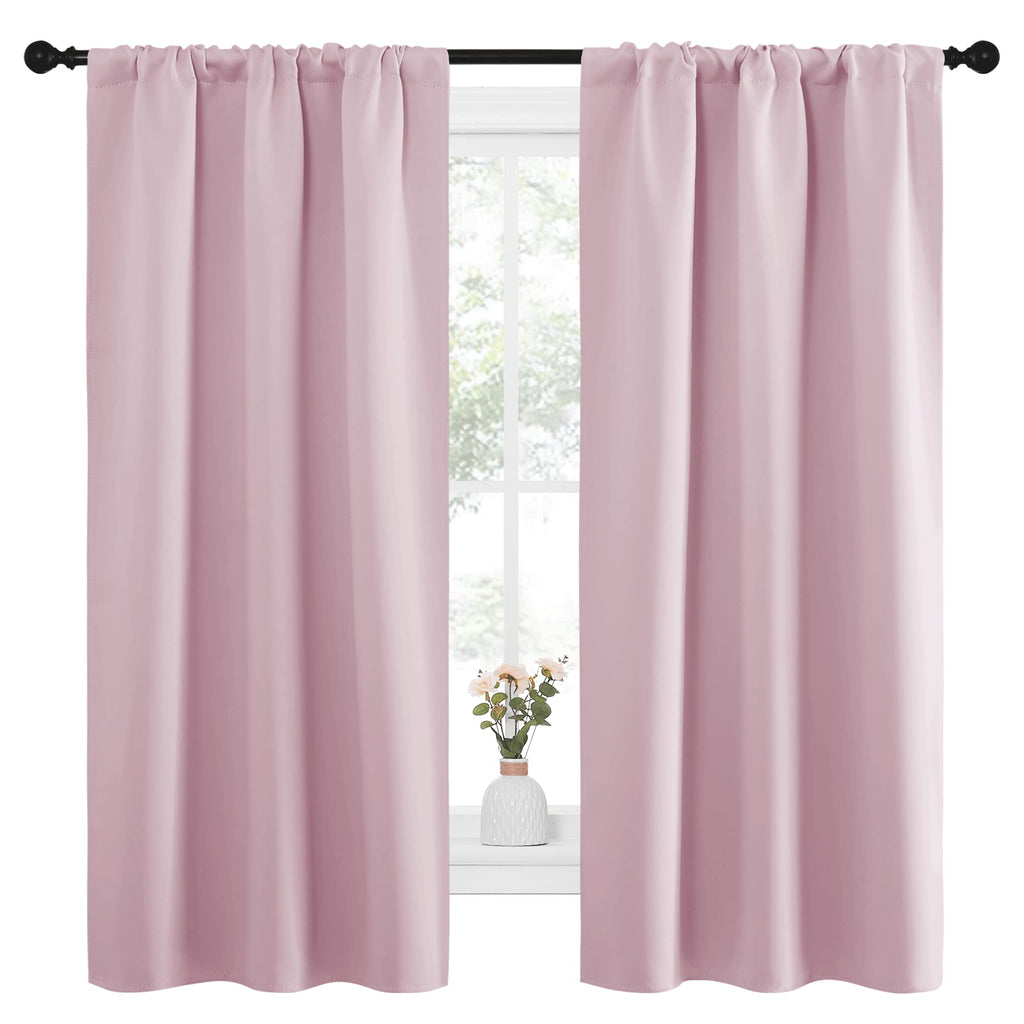 NICETOWN Bedroom Curtains, Room Darkening Draperies Window Curtain Panels, Thermal Insulated Room Darkening Curtains (Lavender Pink, 2 Panels, W34 x L63)