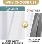 H.VERSAILTEX 100% Blackout Curtains for Bedroom Thermal Insulated Linen Textured Curtains Heat and Full Light Blocking Drapes Living Room Curtains 2 Panel Sets, 52x72 - Inch, Pure White