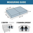 H.VERSAILTEX Super Stretch Individual Seat Cushion Covers Sofa Covers Couch Cushion Covers Slipcover Sets Thick Jacquard Textured Twill Fabric (2 Piece Medium Sofa Cushion Covers, Island Fossi)