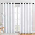 NICETOWN 50% Light Blocking Curtain Panels for Bedroom, Home Decoration Easy Care Grommet Draperies/Drapes, Window Covering for Kitchen (2 Panels, 70 by 84, White)