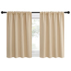 NICETOWN Blackout Room Darkening Curtains - Home Decoration Light & Noise Reducing Thermal Insulated Window Draperies with Rod Pocket Top (Biscotti Beige, Set of 2, 42 inches Wide x 36 inches Long)