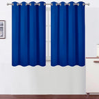 LEMOMO Blackout Curtains 66 x 54 Inch Long Royal Blue Curtains Set of 2 Panels Room Darkening Curtains for Bedroom and Living Room